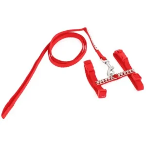 Unique Bargains Pet Dog Puppy Cat Adjustable Nylon Training Harness Leash Traction Rope Red