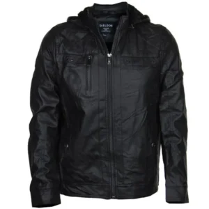 Casual Apparel 1027-B Ares Mens Black PVC Jacket