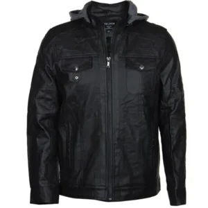 Casual Apparel 1027-C Hestia Mens Black PVC Jacket