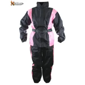 Xelement RN4786 Womens Black/Pink 2-Piece Motorcycle Rain Suit