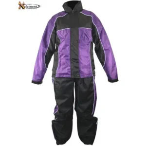 Xelement RN4764 Womens Black/Purple 2-Piece Motorcycle Rain Suit