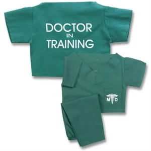 Unisex Childrens Green Doctor In Training Scrub Suit Outfit Costume Set Size 5 / 6