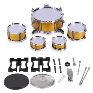 Children Kids Drum Set Musical Instrument Toy 5 Drums with Small Cymbal Stool Drum Sticks for Boys Girls