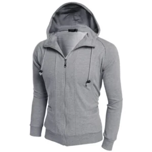 Black Friday SALES Men Casual Active Hooded Long Sleeve Slim Fit Zip-Up Solid Hoodie Jacket LEO