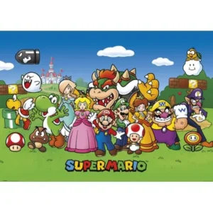 Super Mario Characters Nintendo Video Game Series Luigi Princess Peach Yoshi Giant Poster 55x39 inch