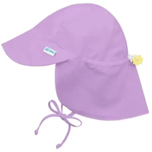 Iplay Flap Sun Hat for Baby Girls Sun Protection Large Billed Hat Solid Lavender Purple-Infant 9-18 Months Baby Girl Hat Is Adjustable To Fit Outdoor Hat With Chin Strap and Neck Flap; Pool Beach Swim