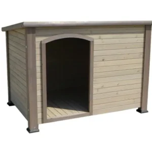 Precision Extreme Outback Log Cabin Dog House - Grey - Large
