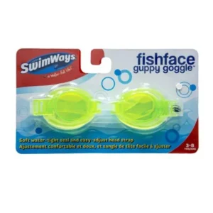 5.5" Fish Face Guppy Green Goggles Swimming Pool Accessory for Kids Ages 3-8 yrs.