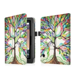 SmarTab 7 / iView / Ematic EGQ373 7" Tablet Case - Fintie Premium PU Leather Cover for with Stylus Holder, Love Tree