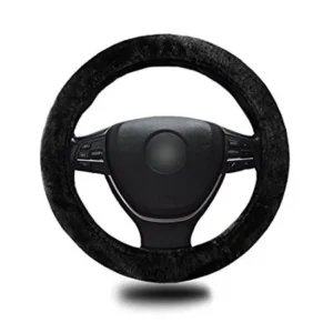 Zento Deals Stretch-On Vehicle Steering Wheel Cover Classic Black Car Wheel Protector