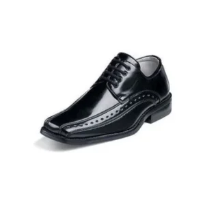 Stacy Adams DEMILL Youth Boys Black Laces Oxford Dress Shoes (2.5)