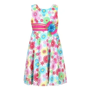 Richie House Girls' Colorful Princess Dress with Flower Accent RH2663-A-10