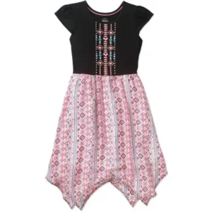 Girls' Chiffon Printed Handkerchief Dress