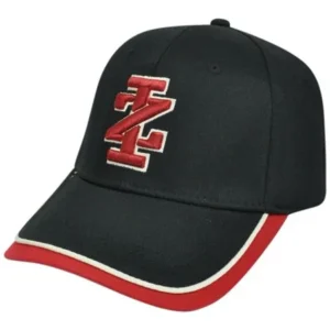 IZOD Clothes Brand Name Constructed Logo Flex Fit Large XLarge Black Red Hat Cap