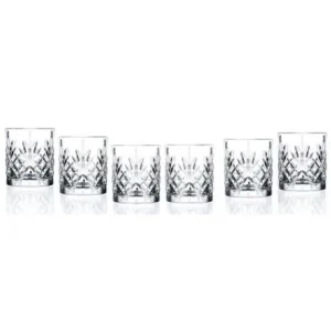 Lorren Home Trends Melanie Crystal Double Old Fashioned Whiskey Glass (Set of 6)