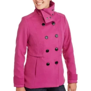 Women's Essential Faux Wool Peacoat With Stand Collar