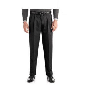 George Big Men's Pleated Cuffed Microfiber Dress Pant With Adjustable Waistband