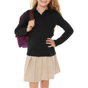 George Girls School Uniform Long Sleeve Polo Shirt (Little Girls & Big Girls)