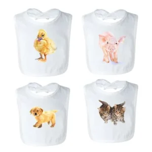 Infant 4 Pack Gift Set Designer Premium Soft Absorbent Cotton Drool Baby Bibs