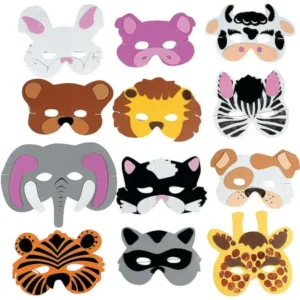 12 Zoo Animal Masks Child Size Foam Dress Up Party Favors CO-MASFA