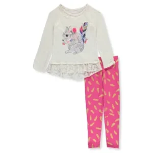 Kidtopia Little Girls' 2-Piece Outfit (Sizes 4 - 6X)