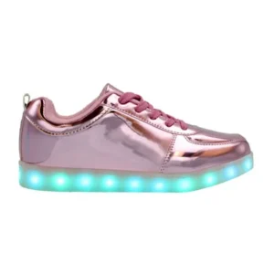Galaxy LED Shoes Light Up USB Charging Low Top Kids Sneakers (Pink Glossy)