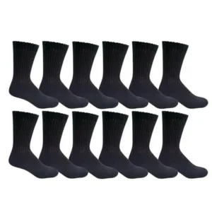 SOCKSâ€™NBULK 12 Pairs of Athletic Socks Boys, Sports Socks Boys, Cotton Socks for Boys (4-6, Black)