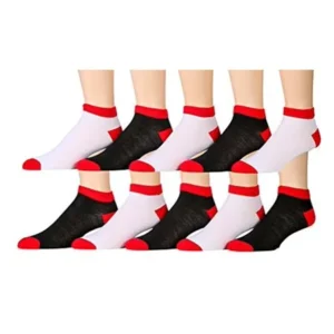 10 Pairs of WSD Mens Ankle Socks, No Show Athletic Sports Socks