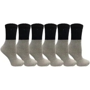 Kids Thermal Socks, 6 Pairs, Camping Hiking Winter Warm Sock for Boys and Girls by WSD (Black)