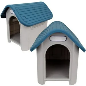 Indoor Outdoor Plastic Blue Dog House Small And Medium Pet All Weather Doghouse Puppy Shelter