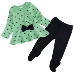 Little Girl Cute 2pcs Set Fall Clothes Children Clothes Suit Top And Pants CYBST