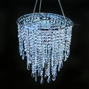 Quasimoon Designer Crystal Stainless Steel Chandelier - 8.75 x 12 Inch Round Single Tier, Bejeweled by PaperLanternStore
