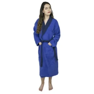 Womenâ€™s 100% Terry Cotton Bathrobe Toweling Gown Robe Two Tone