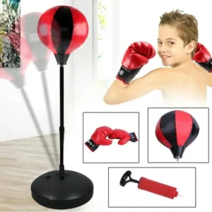 Hot Sale Children Kids Toy Set Punching Bag Ball Boxing Glove Children Kids Boy Bag Black + Red