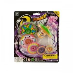 Super Spinning Top Toy with Extra Colorful Discs - Set of 24