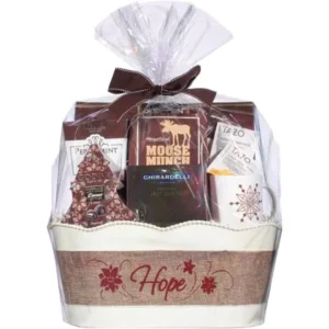 Holiday Greetings Burlap Gift Basket, 8 Piece