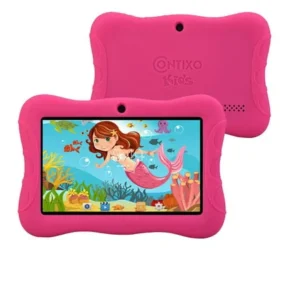 Contixo 7" Kids Tablet Android 8.1 with WiFi Camera 16GB Learning Tablet for Toddlers Children Kids Place Parental Control Pre installed 20+ Education Apps w/Kid-Proof Protective Case (Pink)