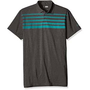 Callaway Men's Big & Tall Polo Tee with Fade Printed Chest Stripes, Castle Rock Heather, 2X-Large Tall