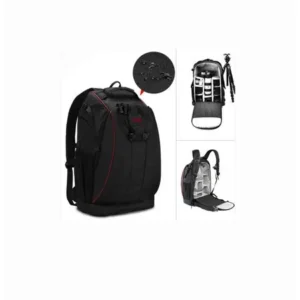 Large Capacity Camera Backpack Durable Shockproof DSLR Case Bag For Pohtographers (Black)