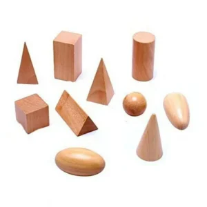 Yosoo Wooden Teaching Montessori Mystery Bag, Hot Kids Math Toys Wooden Geometric Shapes Solids Blocks For Preschool Learning& Education Cognitive, 10pcs/set