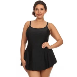 Dippin' Daisy's Plus Size Solid Black One Piece Swimdress Made in USA