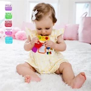 Baby Teether Rattle Newborn Toys - Hanmun Little Baby Teether Rattle Ring Toy for Newborn Baby