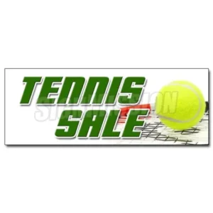 12" TENNIS SALE DECAL sticker shop racquet balls shoes