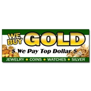 12" WE BUY GOLD 1 DECAL sticker pawn shop coins jewelry