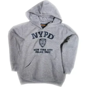 NYPD Kids Hoodie Navy Print Sweatshirt Gray (Large (14-16))