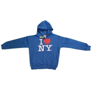 I Love NY New York Kids Hoodie Screen Print Heart Sweatshirt Turquoise Medium...