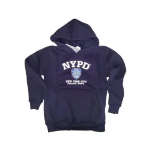 Large Nypd Kids Police Badge Sweatshirt Navy Blue Hoodie