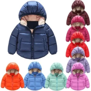 @Girl12Queen Child Winter Kids Fashion Hooded Wadded Jacket Snowsuit Warm Padded Coat Outwear