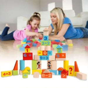 Arshiner Baby 52 PCS Toysï¼ŒColorful Wooden Digital Building Learning Block Educational Set Toys