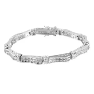 White Gold Finish Bracelet Womens Designer Lab Created Cubic Zirconia Elegant Party Wear Sale